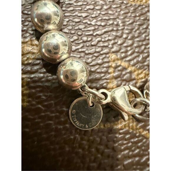 TIFFANY & CO. STERLING SILVER 925 GRADUATED BEAD BALL NECKLACE 16" - Picture 2 of 9